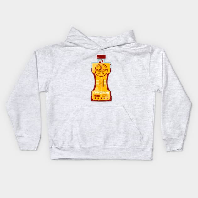 Ketchup Bottle Vector Food Art Kids Hoodie by mailboxdisco